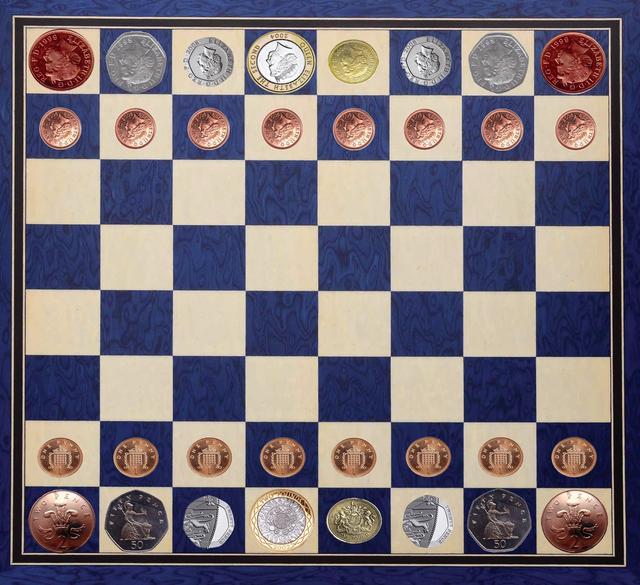 how to arrange chess coins