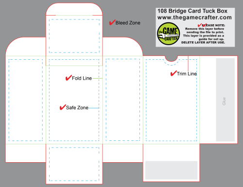 108 card bridge tuck box now available at The Game Crafter!