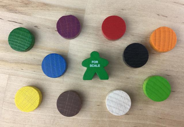 The Game Crafter - Board Game Pieces - 15mm x 6mm Wood Discs