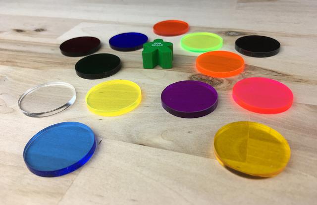 The Game Crafter - Board Game Pieces - 25mm x 3mm Discs - Made of Acrylic and available in 13 colors