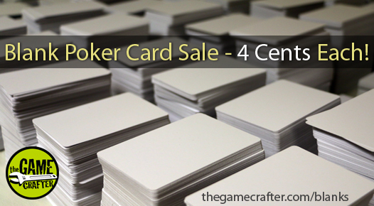 The Game Crafter - Board Game Pieces - Blank Poker Cards Are On Sale - 4 Cents Each!