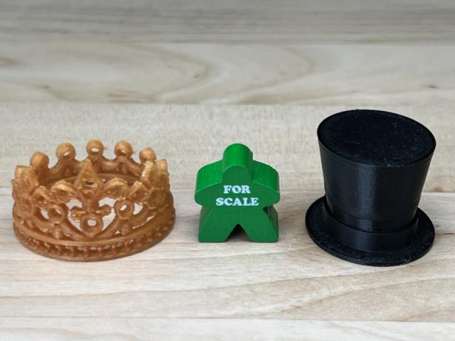 The Game Crafter - Board Game Pieces - Crown & Top Hat