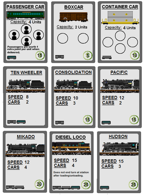 Switchbacks and Sidetracks Equipment Cards