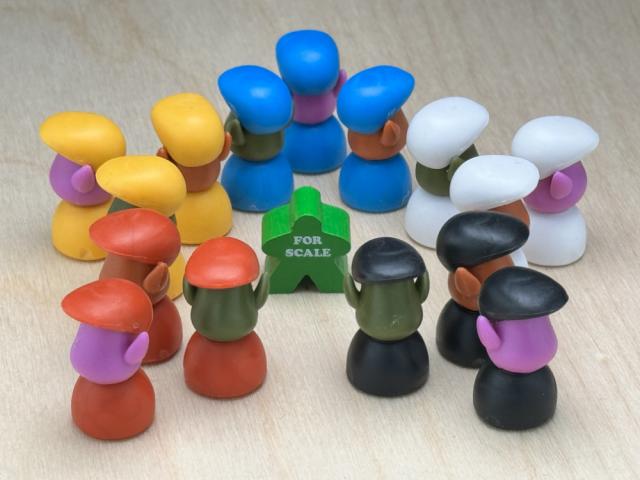 The Game Crafter - Board Game Pieces - Flat Cap Pawns at The Game Crafter