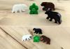 The Game Crafter - Board Game Pieces - Black Bear, Grizzly Bear, and Polar Bear
