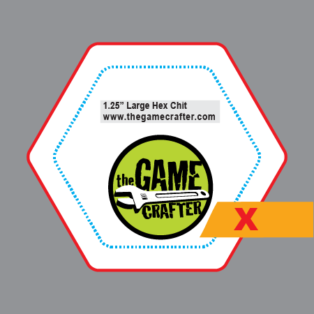Large Hex Chit - Custom printed and available at The Game Crafter!