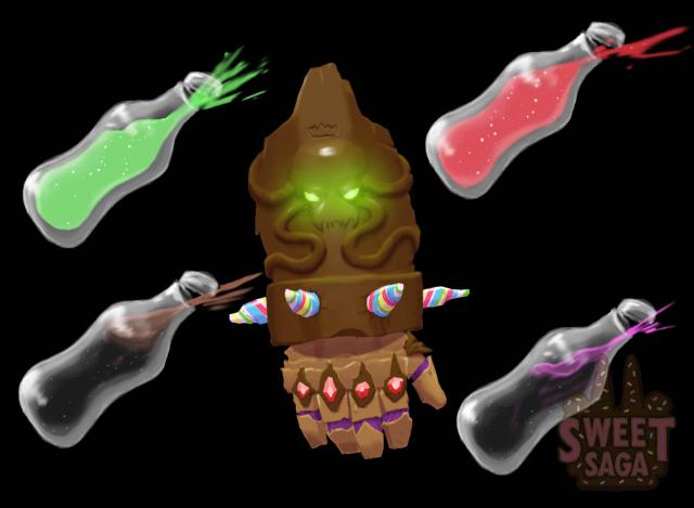 soda pop potions, and the claw of Cacao