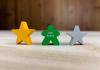 The Game Crafter - Board Game Pieces - Large Gold Star & Thin Grey Star
